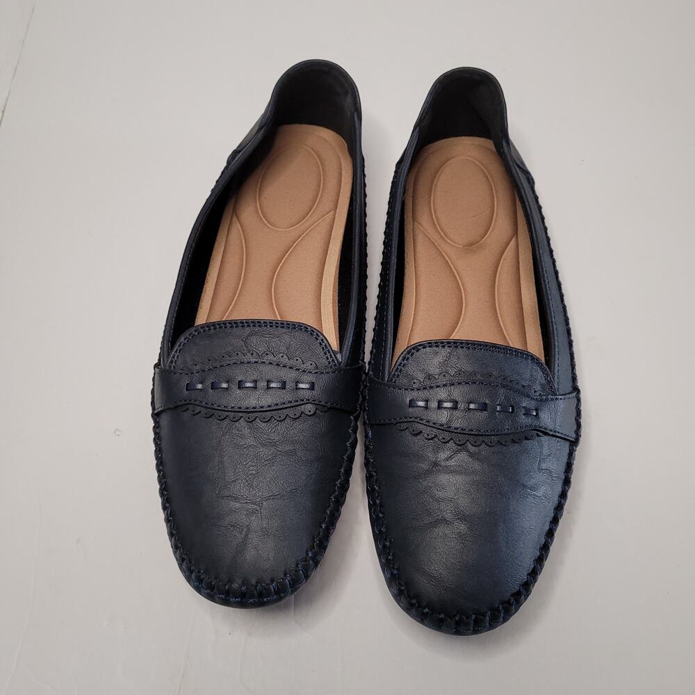 Chic Women's Black Slip-On Loafers - Size 10 Comfort